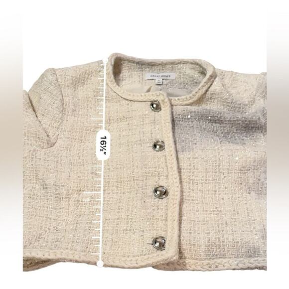 RTR Great Jones Cream Tweed Button Front Tweed Cropped‎ Jacket Sz 10 - Picture 11 of 11